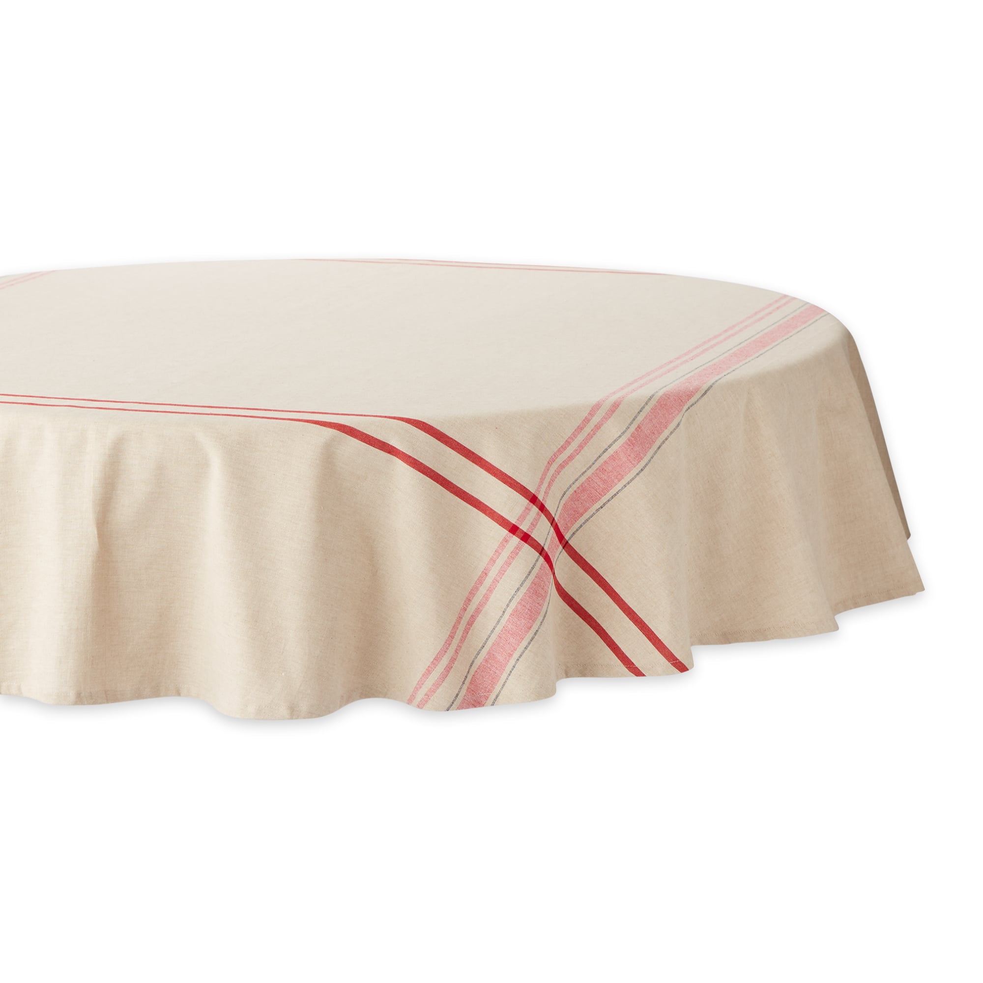 DII® Red French Stripe Tablecloth 70 Round